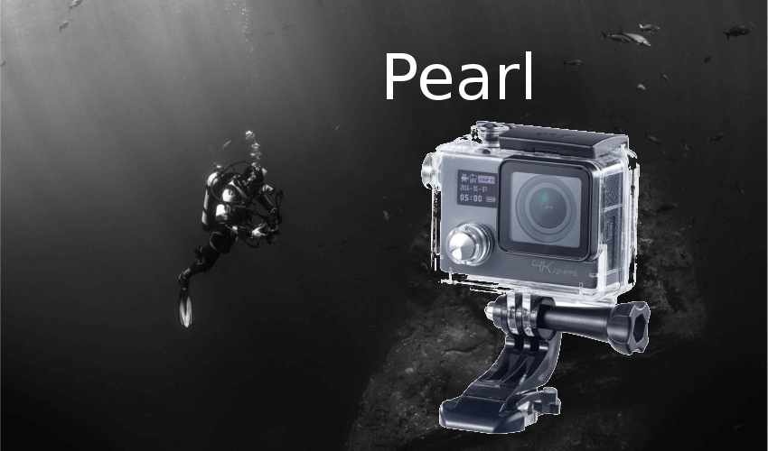 Taucher mit einer Unterwasserkamera von Pearl