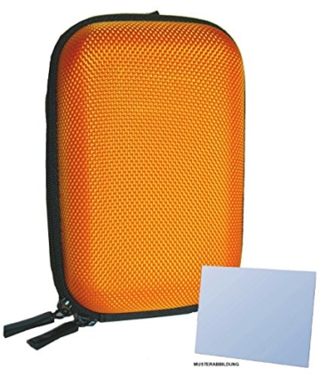 Panasonic Lumix DMC-FT5 Zubehör Set mit stylischer Hardcase Hartschalentasche in orange inklusive equipster Displayschutzfolie - 1