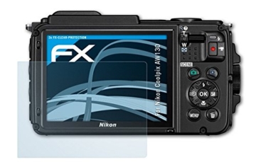 3 x atFoliX Displayschutzfolie Nikon Coolpix AW130 Schutzfolie – FX-Clear kristallklar - 1