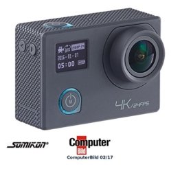 Somikon 4K-Action-Cam für UHD-Videos mit 2 Displays & 16-MP-Sony-Sensor, IP68